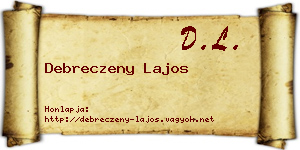 Debreczeny Lajos névjegykártya